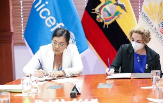 Asamblea y Unicef firman convenio de cooperación interinstitucional.