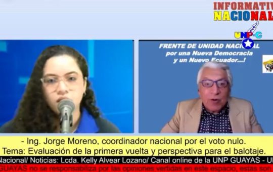 Informativo Nacional: Ing. Jorge Moreno, coordinador nacional por el voto nulo