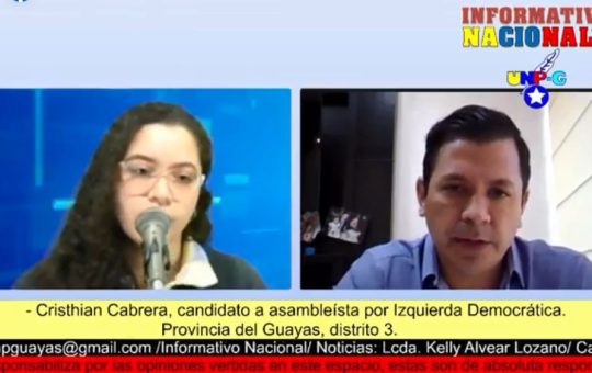 Informativo Nacional: Cristhian Cabrera, candidato a asambleísta por Izquierda Democrática.