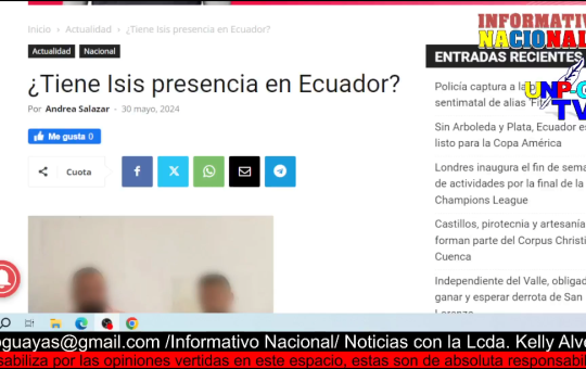 Informativo Nacional: Arrestaron a dos ciudadanos turcos en Ecuador por tráfico de armas y sospechosos de haber alojado a un miembro de ISIS