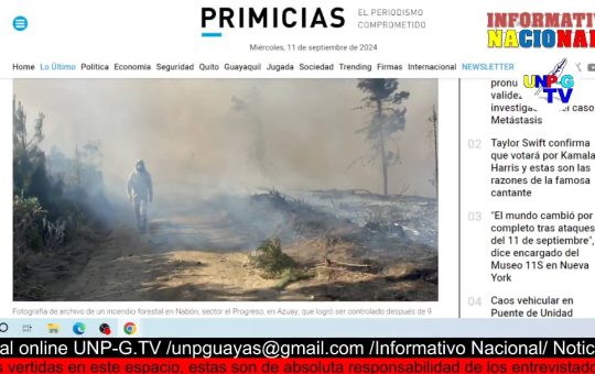 Informativo Nacional: Siete incendios forestales activos en Ecuador, |dos de ellos por más de 12 días