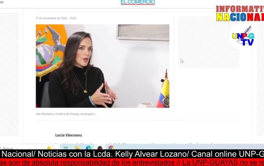 Informativo Nacional: Inés Manzano dice que Colombia empezó a entregar energía a Ecuador