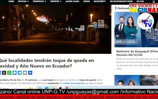 Informativo Nacional: ¿Qué localidades tendrán toque de queda en Navidad y Año Nuevo en Ecuador?