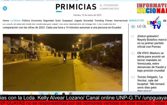 Informativo Nacional: Ecuador cerró 2024 con la segunda peor tasa de muertes violentas de su historia, pese a una importante reducción