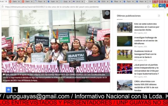 Informativo Nacional: A dos años de la consulta, cierre de pozos en el Yasuní está pendiente.
