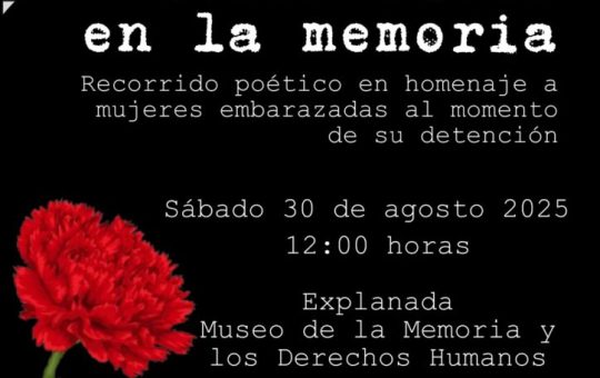 Poesía en memoria de detenidas desaparecidas embarazas, este sábado 30 en Santiago