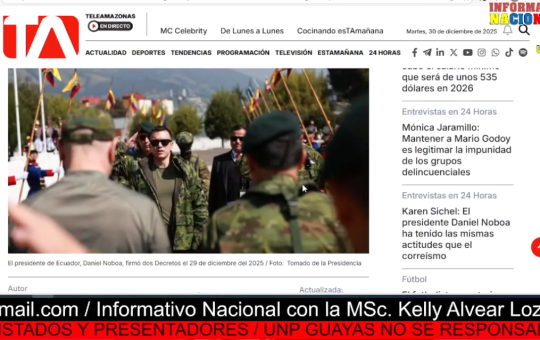 Informativo Nacional: El presidente Daniel Noboa declara zonas de seguridad los perímetros de las cárceles.