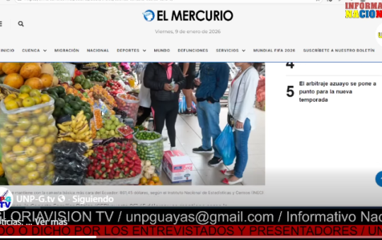 Informativo Nacional: Cuenca se mantiene con la canasta básica más cara del Ecuador: 861,45 dólares, según el INEC.