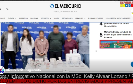 Informativo Nacional/ Concejal de Vinces y su familia detenidos por venta ilegal de medicamentos.