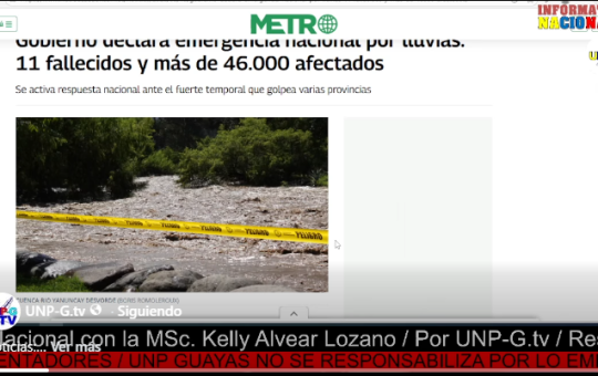 Informativo Nacional / Gobierno declara emergencia nacional por lluvias: 11 fallecidos y más de 46.000 afectados.