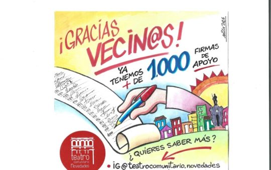 Tú también puedes apoyar al Teatro Comunitario Novedades en esta situación crítica
