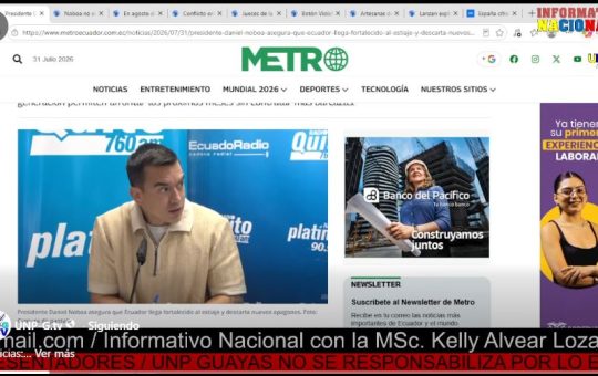 Informativo Nacional / Daniel Noboa asegura que Ecuador llega fortalecido al estiaje
