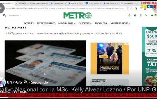 Informativo Nacional / La ANT puso en marcha un nuevo sistema para agilizar la emisión y renovación de licencias de conducir.