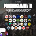 Perú: Federaciones de Estudiantes respaldan a universitarios de la UNU y denuncian uso de la fuerza
