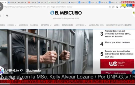 Informativo Nacional / 40 meses de prisión por robo con arma de fuego en Cuenca.
